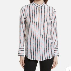 Equipment Janelle belt print silk blouse